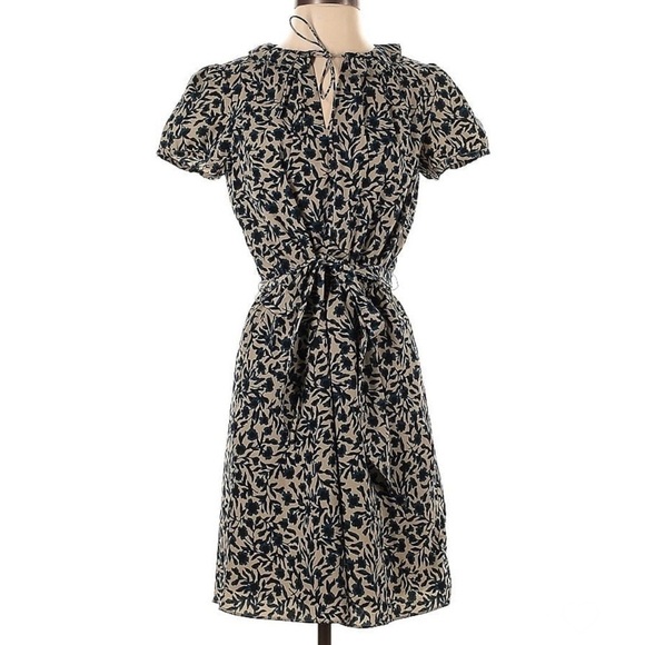 LOFT Black and Cream Floral Dress - Picture 1 of 8